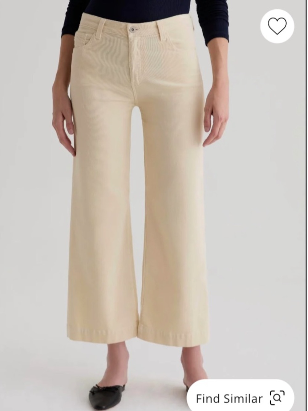 NWT Anthropologie AG Saige Wide Leg Crop Corduroy Stretch Denim Jeans 24